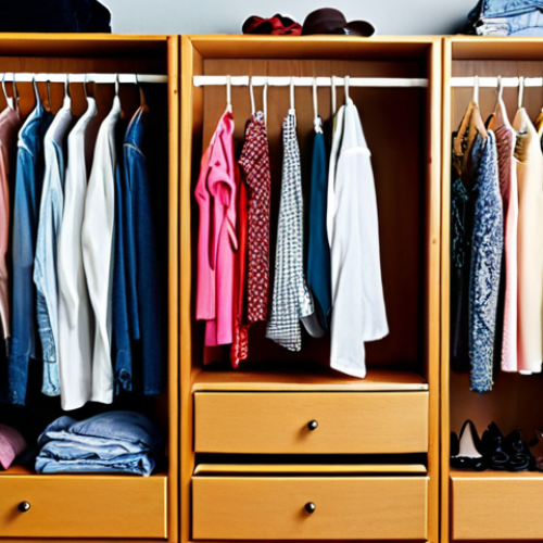 Home 7 **Image of a decluttered wardrobe:** Organize clothes based on "Have I worn it in the past year?" and donate the remaining clothes.