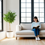 미니멀라이프 환경 보호 - Serene Minimalist Home**

"A bright and airy living room designed with minimalist principles, featur...
